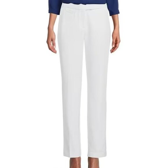 White Dress Pants Size 16 Straight Leg Investments NWT - Picture 1 of 12